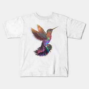 Holographic Puffy Hummingbird Kids T-Shirt